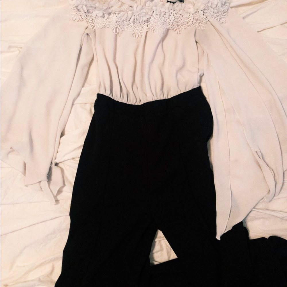 White and black jumpsuit